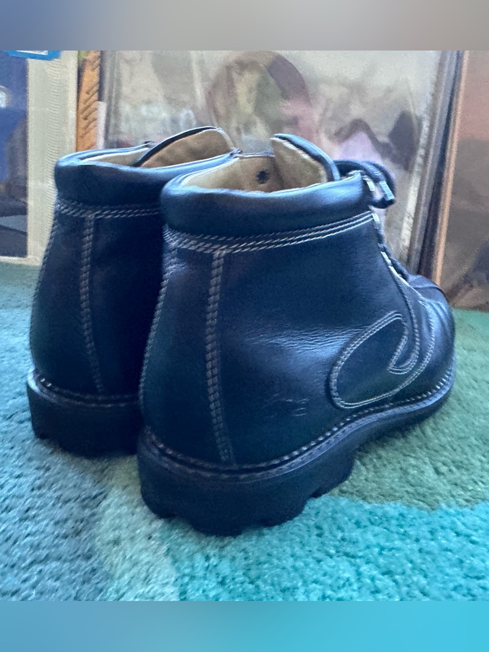 Fluevog VINTAGE EXCELLENT Angels Supervog black swirl ankle boot -W8.5/M7 - Picture 4 of 16